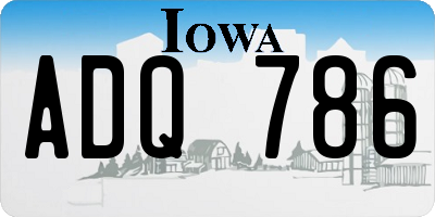 IA license plate ADQ786