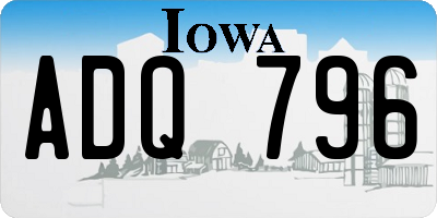 IA license plate ADQ796