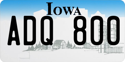 IA license plate ADQ800
