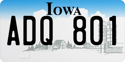 IA license plate ADQ801