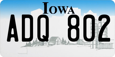IA license plate ADQ802