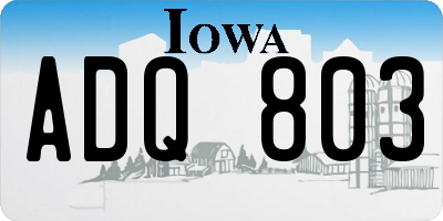 IA license plate ADQ803