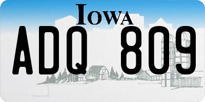 IA license plate ADQ809
