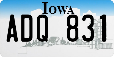 IA license plate ADQ831