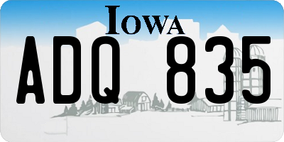 IA license plate ADQ835