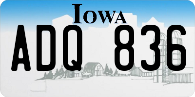 IA license plate ADQ836