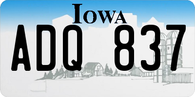 IA license plate ADQ837