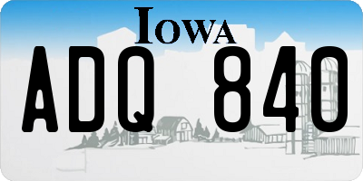 IA license plate ADQ840