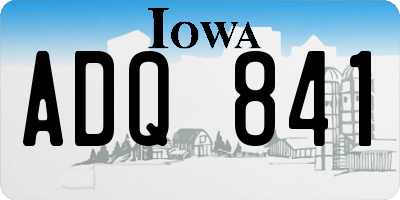 IA license plate ADQ841