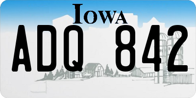 IA license plate ADQ842