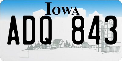 IA license plate ADQ843