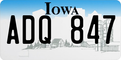 IA license plate ADQ847