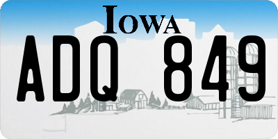 IA license plate ADQ849