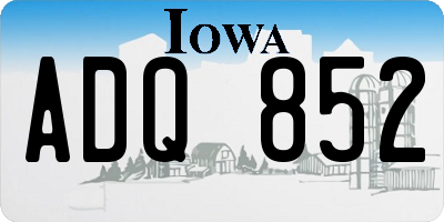 IA license plate ADQ852