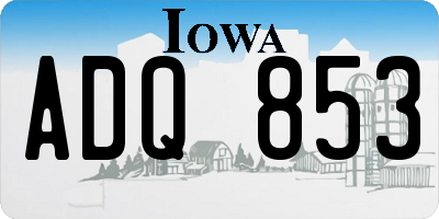 IA license plate ADQ853