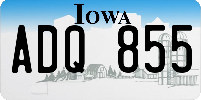 IA license plate ADQ855