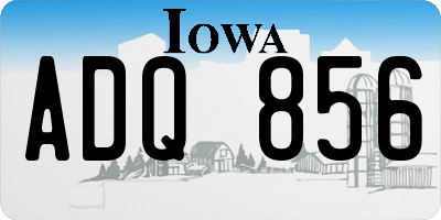 IA license plate ADQ856