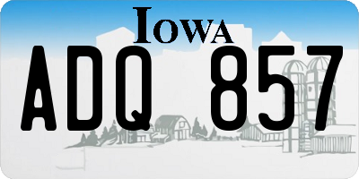 IA license plate ADQ857