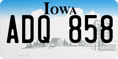IA license plate ADQ858