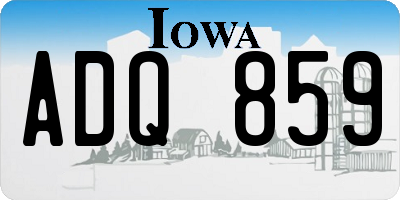 IA license plate ADQ859
