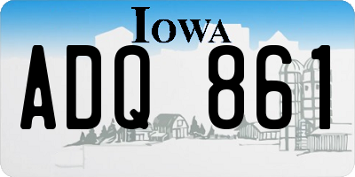 IA license plate ADQ861