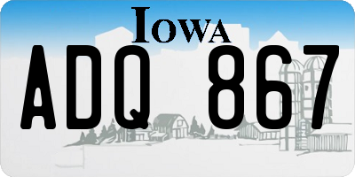 IA license plate ADQ867