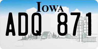IA license plate ADQ871
