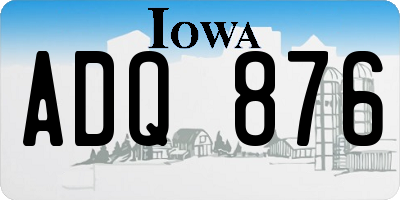 IA license plate ADQ876