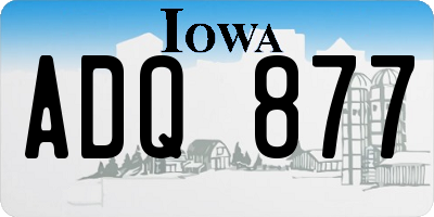 IA license plate ADQ877