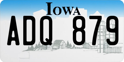 IA license plate ADQ879