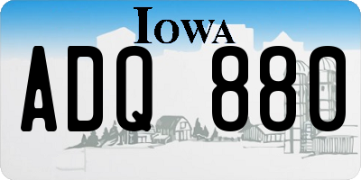 IA license plate ADQ880