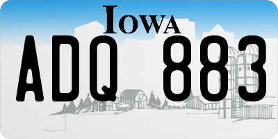 IA license plate ADQ883