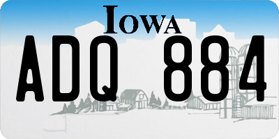 IA license plate ADQ884