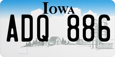 IA license plate ADQ886