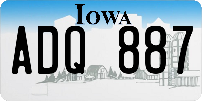 IA license plate ADQ887