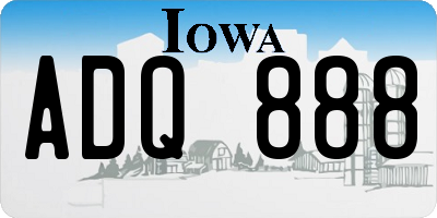 IA license plate ADQ888