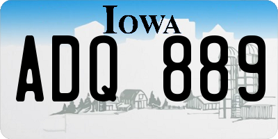 IA license plate ADQ889