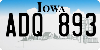 IA license plate ADQ893