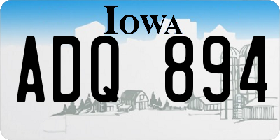 IA license plate ADQ894