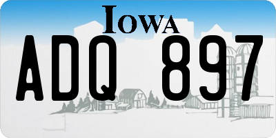 IA license plate ADQ897