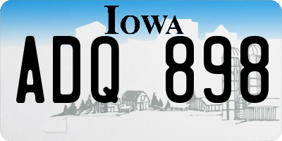 IA license plate ADQ898