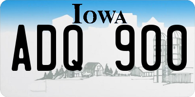 IA license plate ADQ900