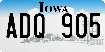 IA license plate ADQ905