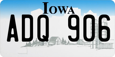 IA license plate ADQ906