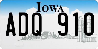 IA license plate ADQ910