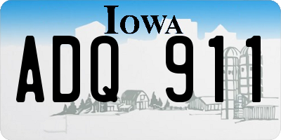 IA license plate ADQ911