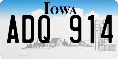 IA license plate ADQ914