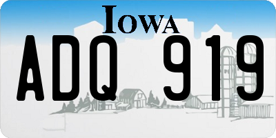 IA license plate ADQ919