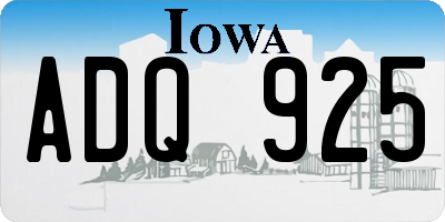 IA license plate ADQ925