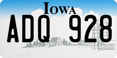 IA license plate ADQ928